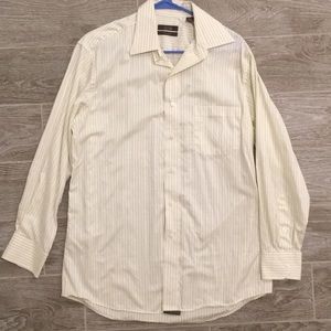 Yellow and blue stripped dress shirt - 100% cotton